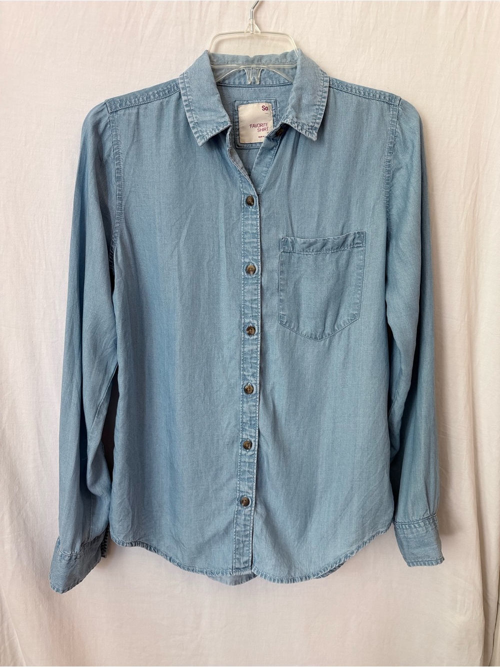 Lyocell Chambray Shirt Campus Style Blue Soft Button Up Favorite Shirt
